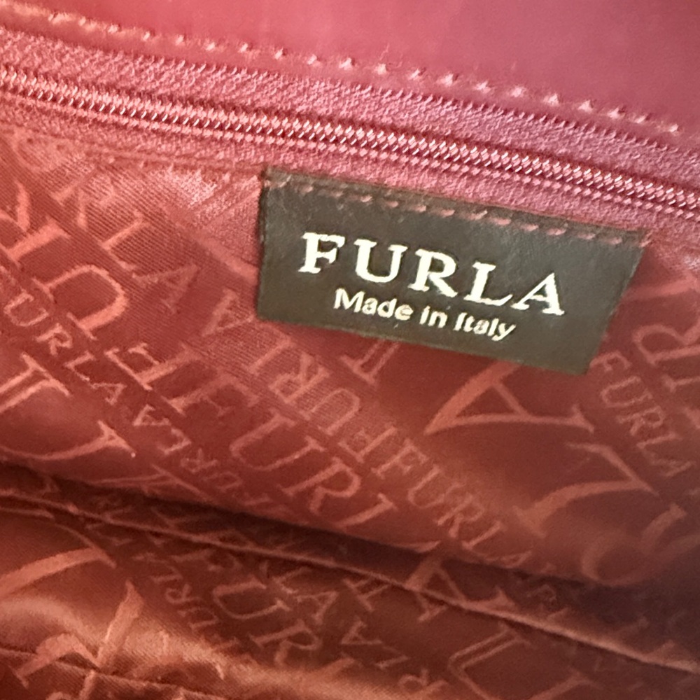 Furla Burgundy Leather Shoulder Bag - Picture 7 of 11